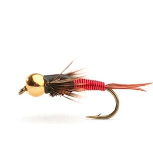 COPPER JOHN RED NYMFE BEADHEAD - 14