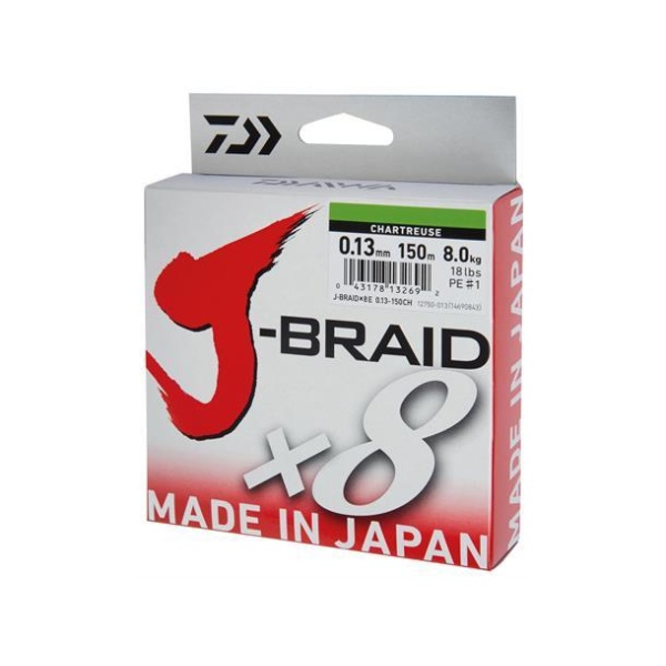 Daiwa J-Braid X8 Chartreuse 150m