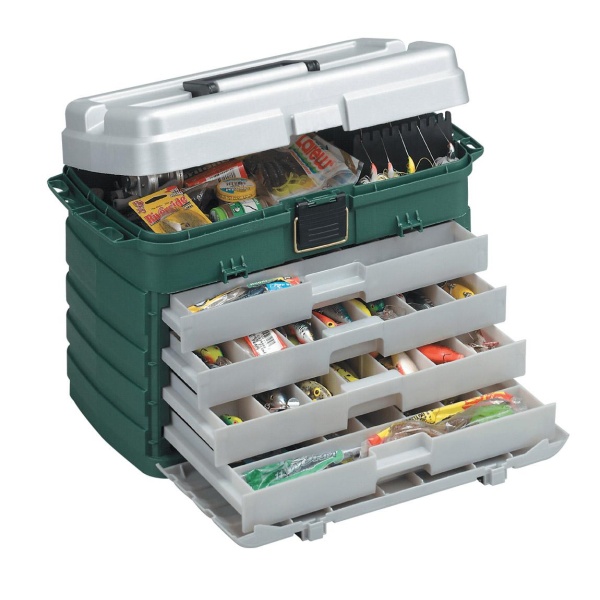Plano 758005 4-Drawer Tackle Box Dk.Green/Silver