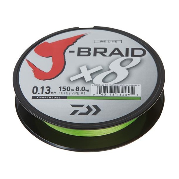 Daiwa J-Braid X8 Dark Green 150m - - Bilde 2