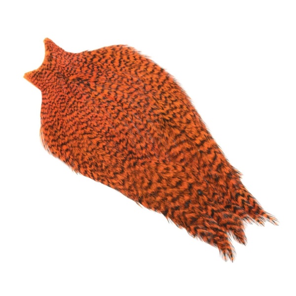 Whiting American Rooster Cape Grizzly dyed Orange