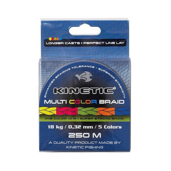 Kinetic Multi Color Braid 0,32mm 250m 18kg 5-colors