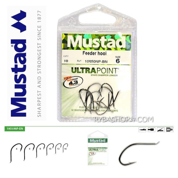 Mustad UltraPoint Eyed Power Hook 10657NP-BN