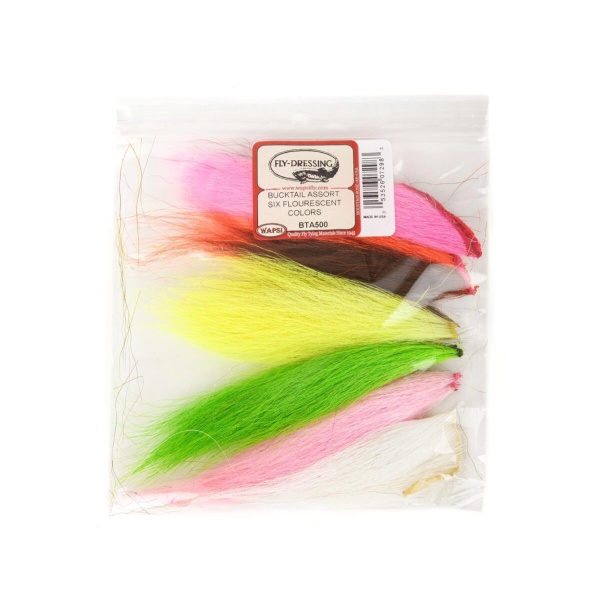 Bucktail Assort. 6 Fluorecent Colors - Bilde 2