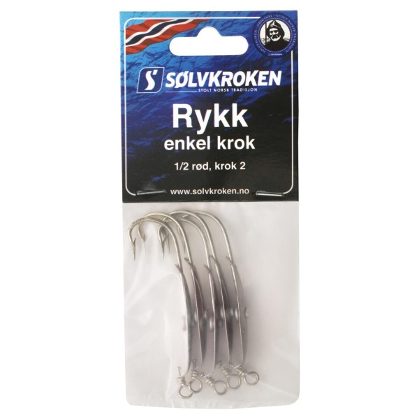 Sølvkroken Rykk Enkel Krok 1/2 Rød - Bilde 2